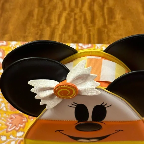 LOUNGEFLY Disney Mickey and Minnie Mouse Candy Corn Crossbody Bag